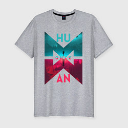 Мужская slim-футболка Once human logotype