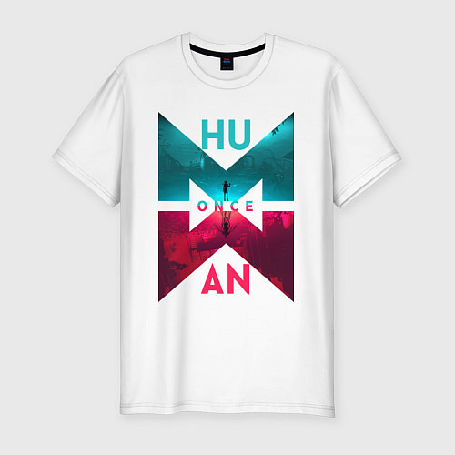 Мужская slim-футболка Once human logotype / Белый – фото 1