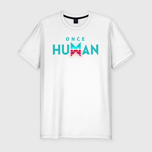 Мужская slim-футболка Once human logo / Белый – фото 1