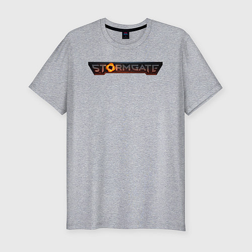 Мужская slim-футболка Stormgate logo / Меланж – фото 1