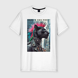 Футболка slim-fit Dude panther - punks not dead, цвет: белый