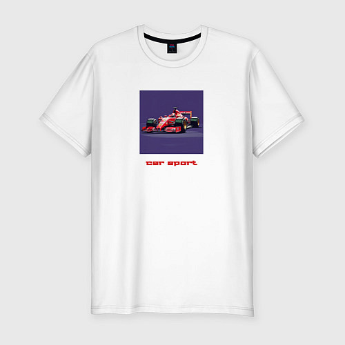 Мужская slim-футболка Formula One race car red / Белый – фото 1