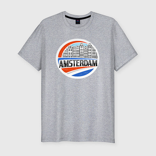 Мужская slim-футболка Мои Нидерланды / Меланж – фото 1
