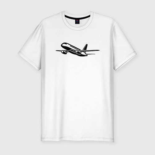 Мужская slim-футболка Сухой Суперджет 100 черный / Белый – фото 1