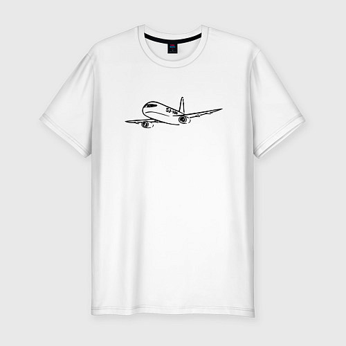 Мужская slim-футболка Суперджет-100 черный / Белый – фото 1