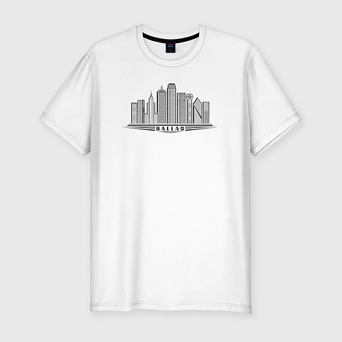 Мужская slim-футболка Город Даллас / Белый – фото 1