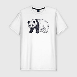 Мужская slim-футболка Панда медведь