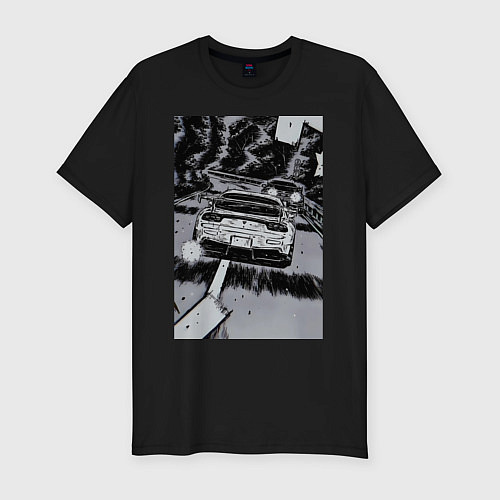 Мужская slim-футболка Авто jdm / Черный – фото 1