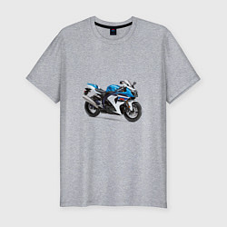 Мужская slim-футболка Крутой спортивный мотоцикл