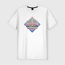 Мужская slim-футболка Массачусетс Бостон