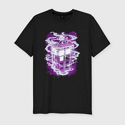 Футболка slim-fit Tardis violet, цвет: черный