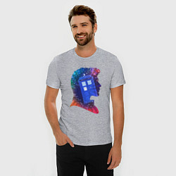 Футболка slim-fit Tardis and doctor, цвет: меланж — фото 2