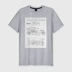 Мужская slim-футболка Ford чертежи автомобиля