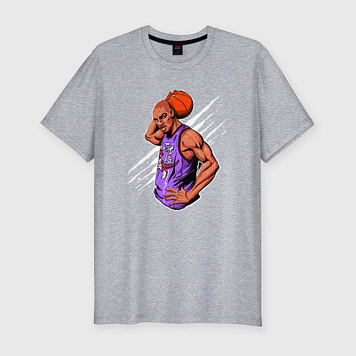 Мужская slim-футболка Vince Carter dunker / Меланж – фото 1