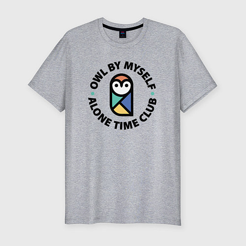 Мужская slim-футболка Клуб одиночества / Меланж – фото 1
