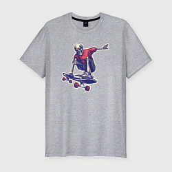 Футболка slim-fit Скелетор скейтер, цвет: меланж