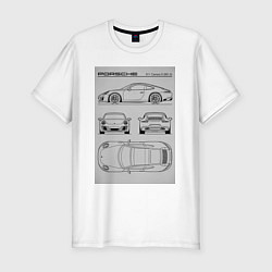 Футболка slim-fit Porsche 911 гоночный автомобиль, цвет: белый