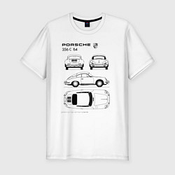 Мужская slim-футболка Машина Porsche