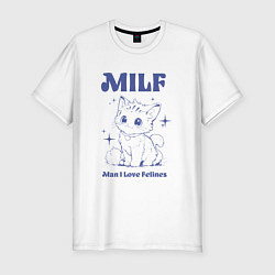 Футболка slim-fit Milf милфа, цвет: белый