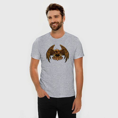 Мужская slim-футболка Орлан / Меланж – фото 3