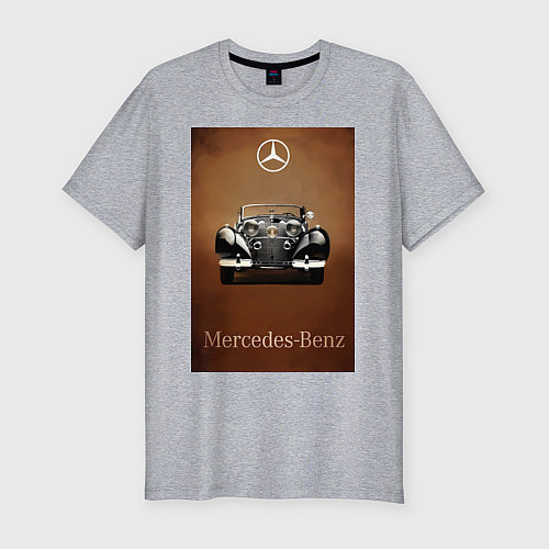 Мужская slim-футболка Mercedes-benz автомобиль / Меланж – фото 1