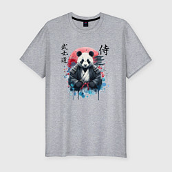 Футболка slim-fit Panda - bushido samurai code, цвет: меланж