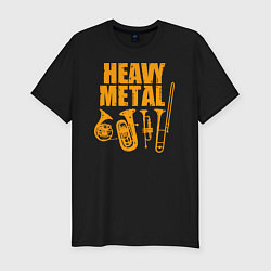 Футболка slim-fit Heavy metal - медные духовые, цвет: черный