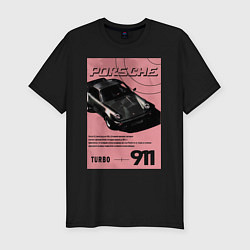 Футболка slim-fit Porsche 911 авто, цвет: черный