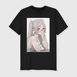 Футболка slim-fit Провожающая в последний путь Фрирен, цвет: черный