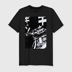 Футболка slim-fit Гонки манга, цвет: черный