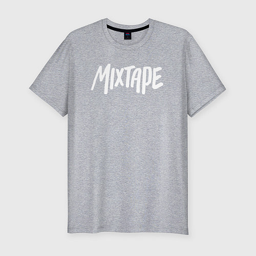 Мужская slim-футболка Mixtape logo / Меланж – фото 1