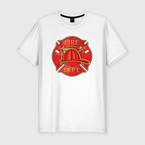 Мужская slim-футболка Пожарная станция / Белый – фото 1
