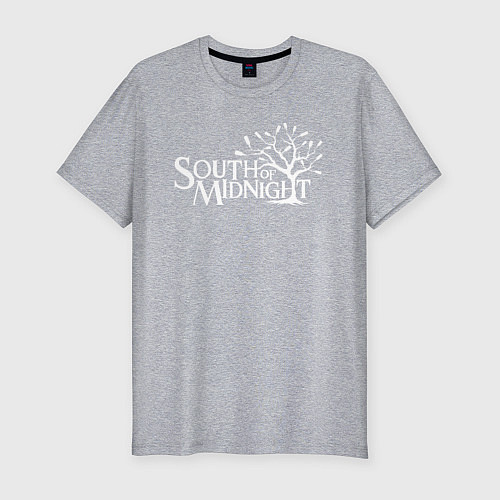 Мужская slim-футболка South of midnight logo / Меланж – фото 1