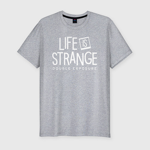 Мужская slim-футболка Life is strange double exposure logo / Меланж – фото 1