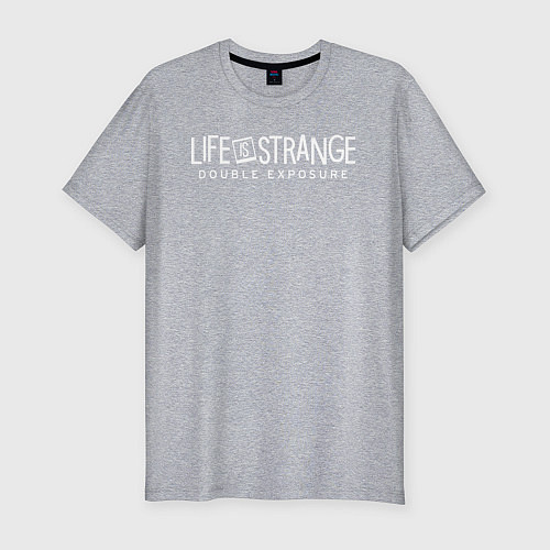 Мужская slim-футболка Life is strange double exposure logotypе / Меланж – фото 1