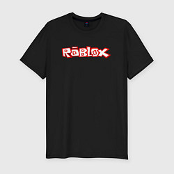 Футболка slim-fit Roblox красный мем, цвет: черный