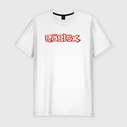 Футболка slim-fit Roblox красный мем, цвет: белый