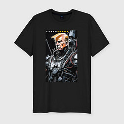 Футболка slim-fit Cyber Trump - ai art fantasy, цвет: черный