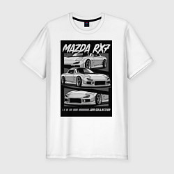 Футболка slim-fit Mazda rx-7 JDM авто, цвет: белый