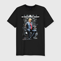 Футболка slim-fit Trump with two pistols - cyberpunk, цвет: черный