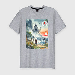 Футболка slim-fit Ghost of Tsushima - watercolor, цвет: меланж