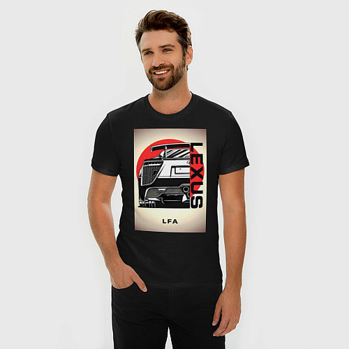 Мужская slim-футболка Lexus автомобиль jdm / Черный – фото 3