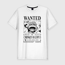 Футболка slim-fit Wanted Monkey D Luffy, цвет: белый