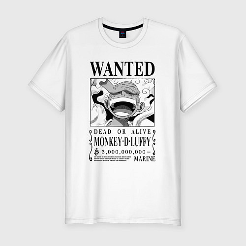 Мужская slim-футболка Wanted Monkey D Luffy / Белый – фото 1