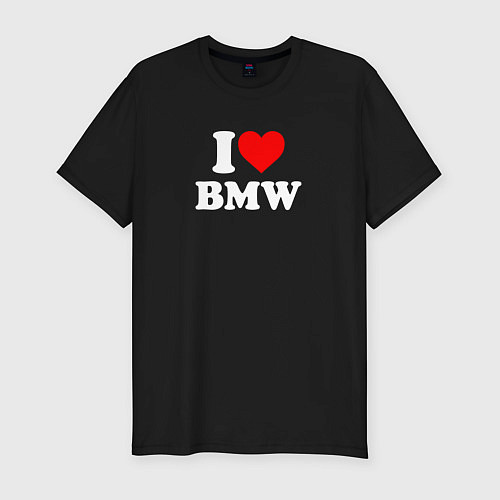 Мужская slim-футболка I love my BMW / Черный – фото 1