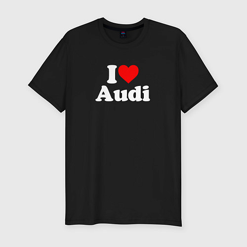 Мужская slim-футболка I love Audi / Черный – фото 1