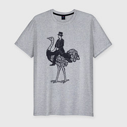 Футболка slim-fit Страус и джентльмен, цвет: меланж