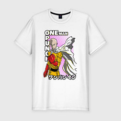 Футболка slim-fit One-Punch Man Ванпанч, цвет: белый