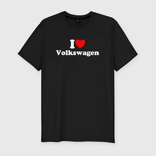 Мужская slim-футболка I love Volkswagen / Черный – фото 1