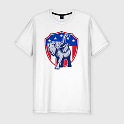 Футболка slim-fit Elephant USA, цвет: белый